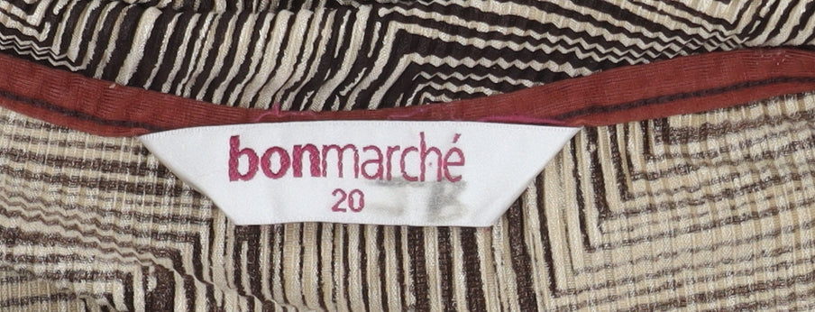 Bonmarché Women Beige Geometric Blouse Size 20