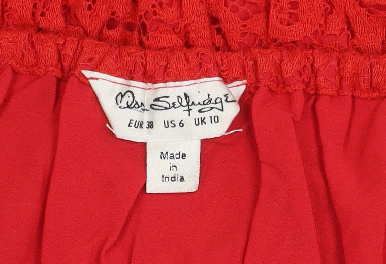 Miss Selfridge Women's Red Cropped Top UK 10