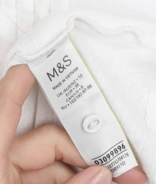 Marks and Spencer White Women's Blouse, Size 10