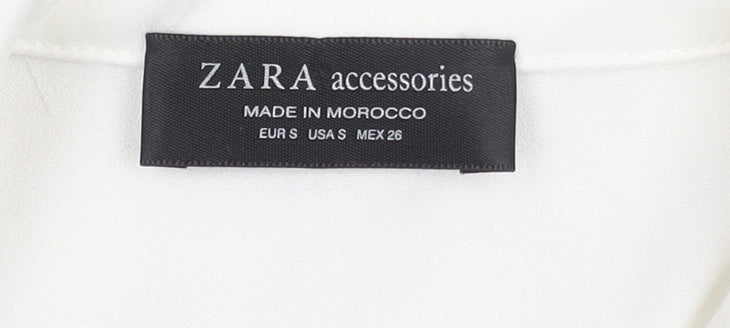 Zara Women's White Wrap Blouse Size 8