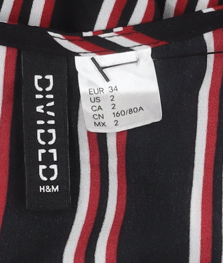 H&M Women's Multicoloured Wrap Blouse, Size 6