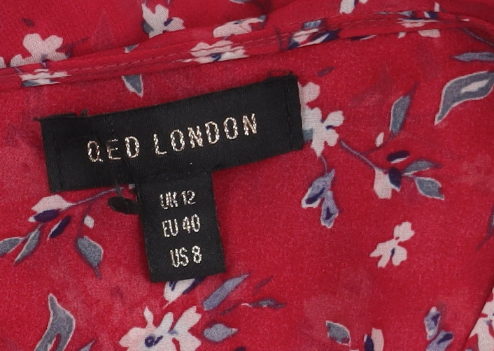 QED London Floral Red Blouse, Women's Size 12