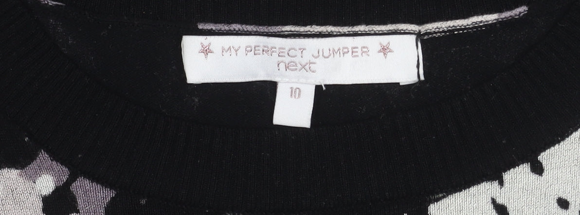 Next Women's Black Animal Print Jumper Size 10