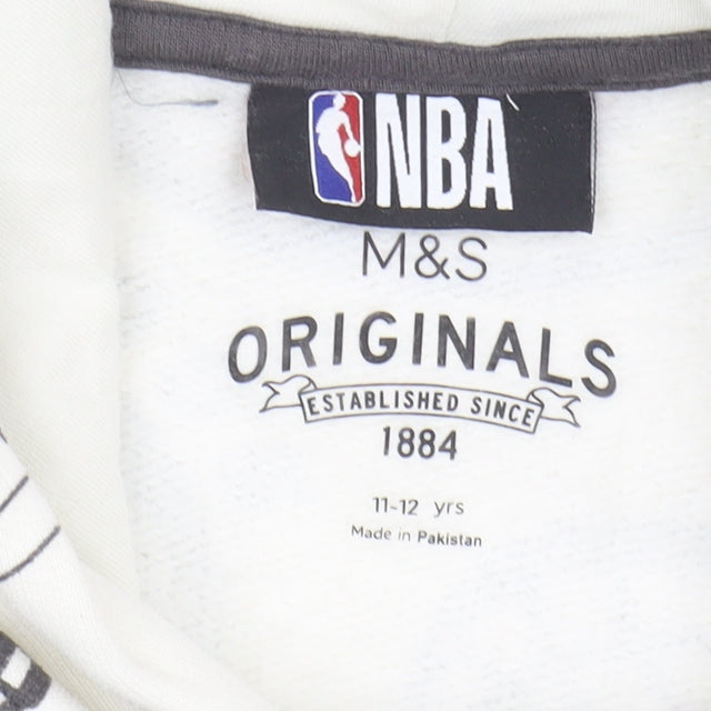 Marks & Spencer Boys White NBA Hoodie 11-12 Years