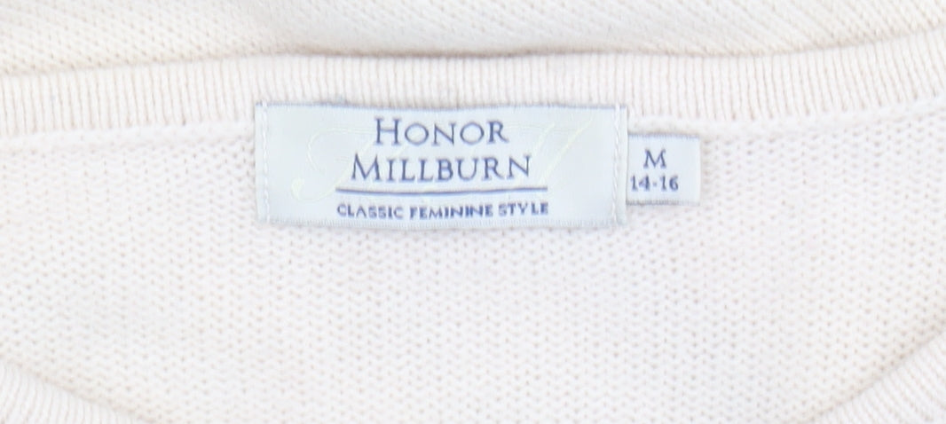 Honor Millburn Beige Embroidered Women's Pullover Jumper M