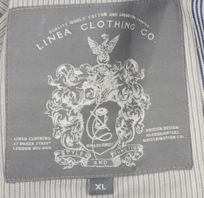 Linea Clothing Co. Men's Grey Striped XL Blazer Jacket