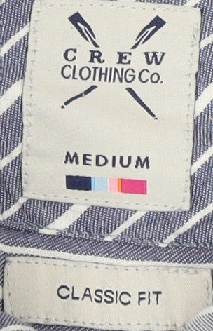 Crew Clothing Men's Blue Medium Striped Dress Shirt