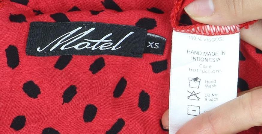 Motel Rocks Women's Red Polka Dot Dress XS