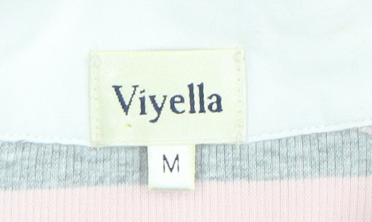 Viyella Women Multicoloured Striped Polo Shirt M