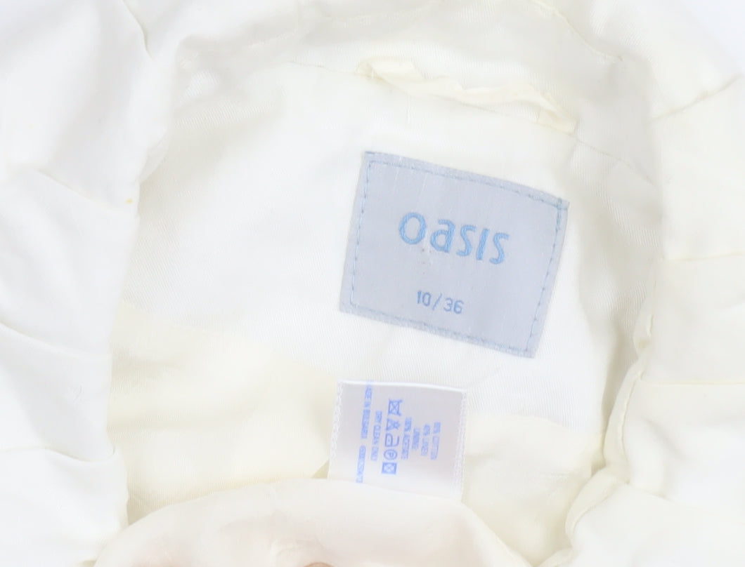 Oasis Women's White Mid-Length Coat Size 10