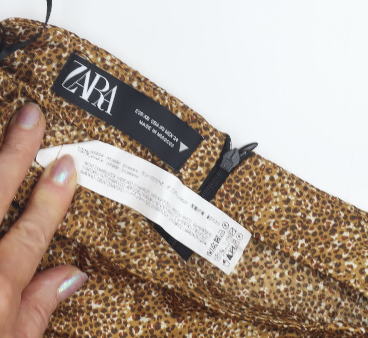 Zara Women's Brown Animal Print Midi Skirt - XS
