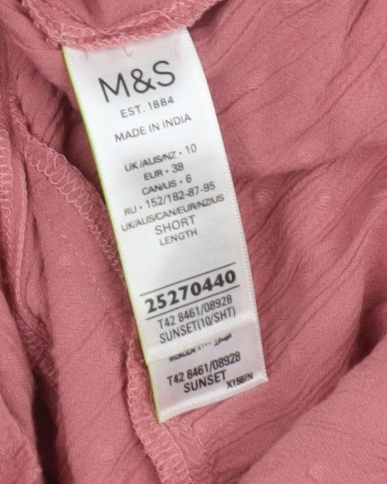 Marks & Spencer Women's Pink Short V-Neck Dress