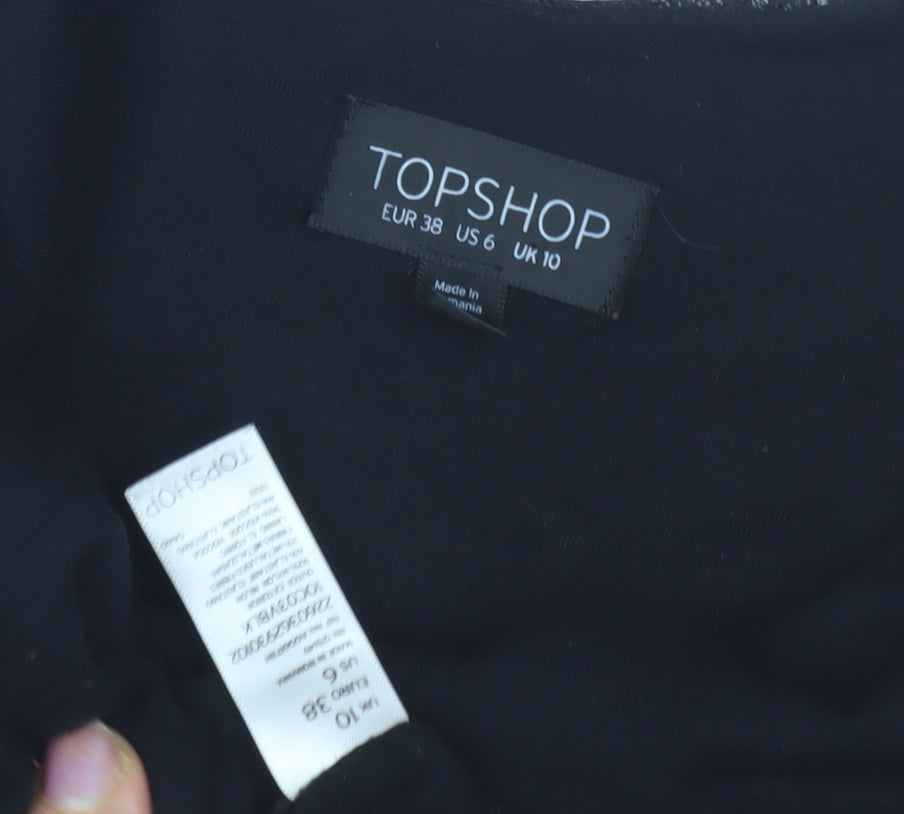 Topshop Women's Black Bodycon Dress Size 10