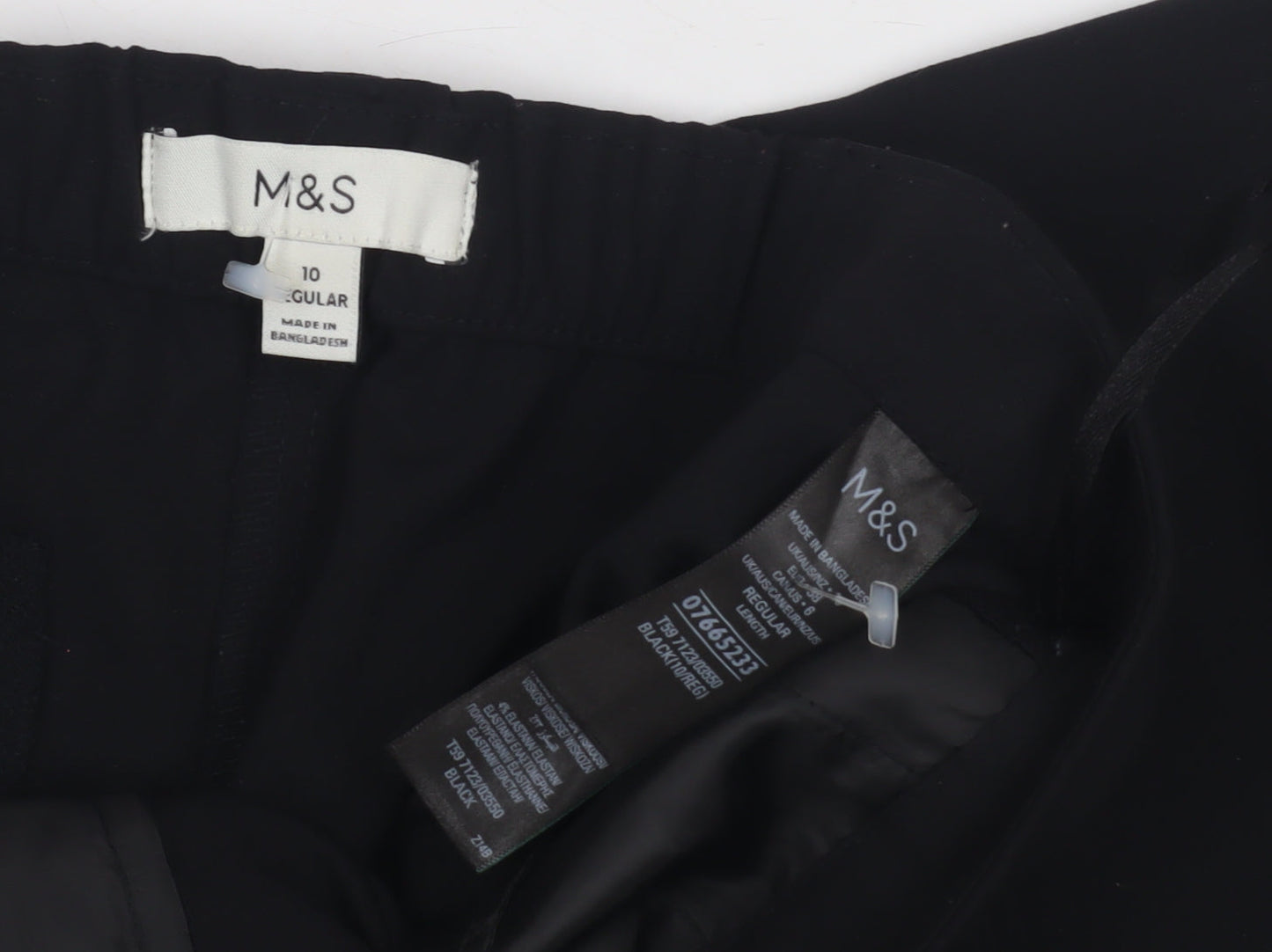 Marks and Spencer Women's Black Regular Trousers
