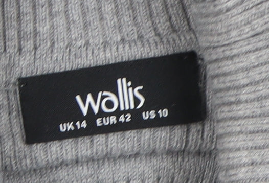 Wallis Women's Grey Roll Neck Pullover Jumper, Size 14
