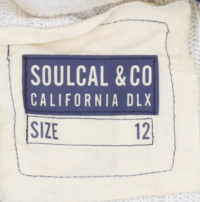 SoulCal & Co Women's Ivory Size 12 Cable-Knit Jumper