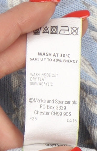 Marks & Spencer Women's Blue Floral Pullover Jumper Size 16