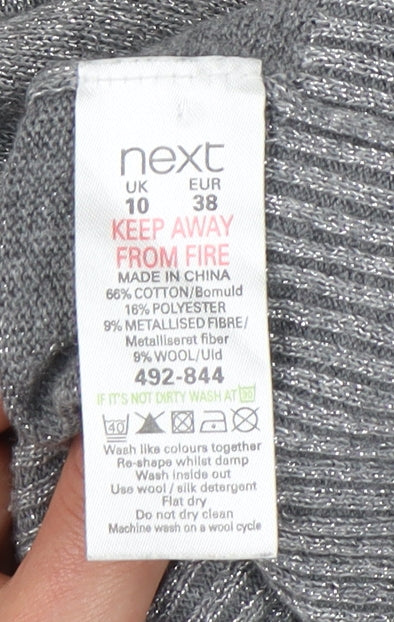 Next Women's Grey V-Neck Cardigan, UK Size 10