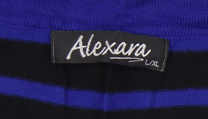 Alexara Women's Black/Blue Striped Jumper L