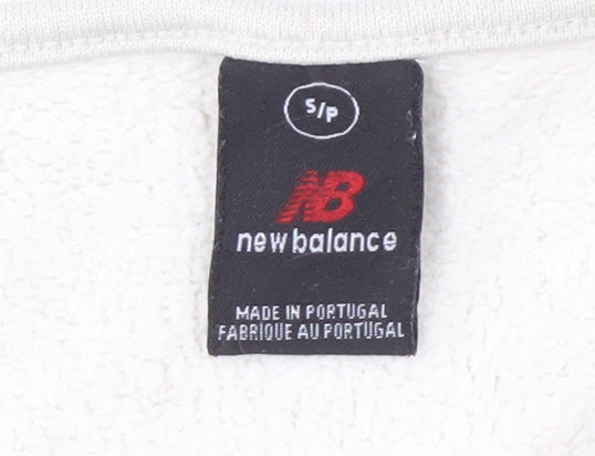 New Balance Men's Beige Sweatshirt S Zip Accent
