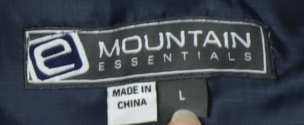 Mountain Essentials Men's Blue Hooded Puffer Jacket L