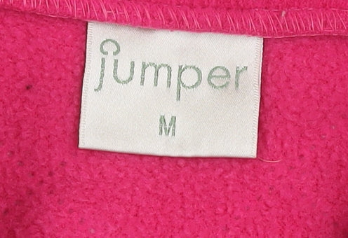 Jumper Women's Pink Sleeveless Waistcoat, Size M, Full Zip