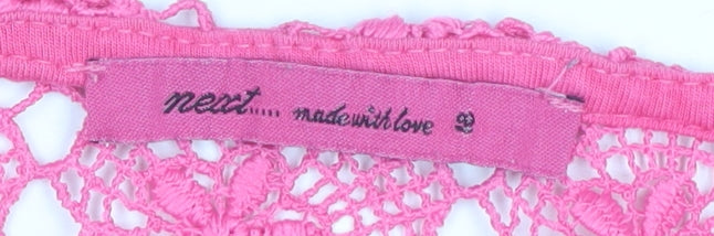 Next Women's Pink Crochet Sleeveless Cotton Camisole