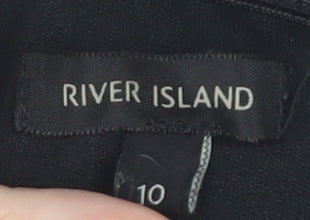 River Island Women's Black Sheath Dress, Size 10