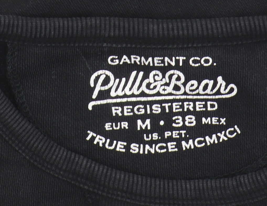 Pull & Bear Black Unisex Sweatshirt M Size Long Sleeve
