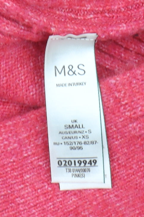 Marks & Spencer Women's Pink High Neck Pullover Jumper S