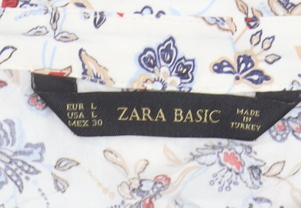 Zara Basic Women's Floral Blouse L Multicoloured