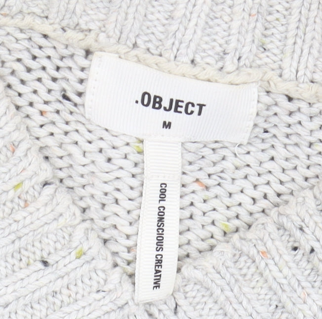 OBJECT Women's Ivory Cable-Knit Jumper M