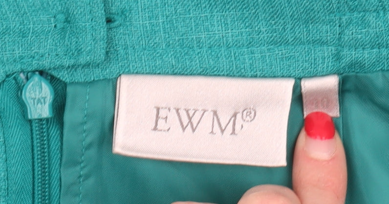 EWM Women's Green Flare Midi Skirt Size 12