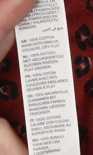 FatFace Red Animal Print Women's Cardigan, Size 6