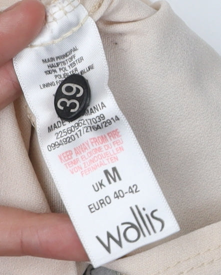 Wallis Women's Beige Floral Blouse Size M Round Neck