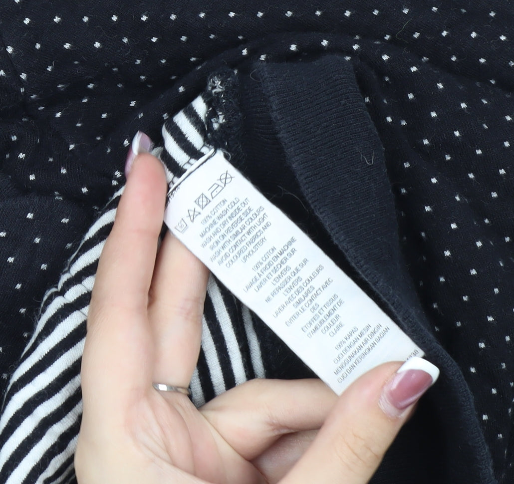 French Connection Men's Black Polka Dot Hooded Jacket M