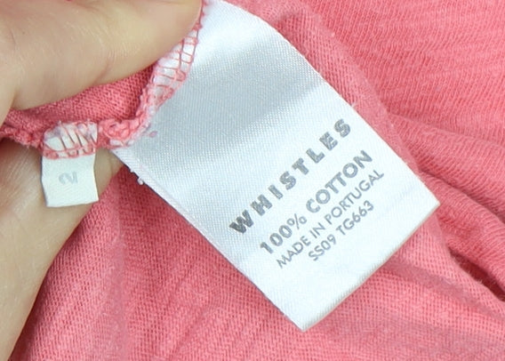 Whistles Women’s Pink Cotton Top, Size M