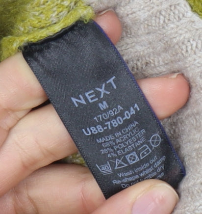 Next Women's Beige Green Roll Neck Jumper, Size M