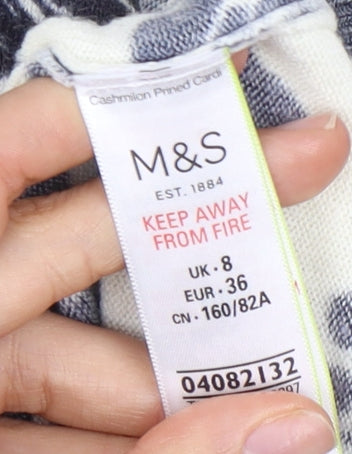 Marks & Spencer Women's Ivory Floral Cardigan Size 8