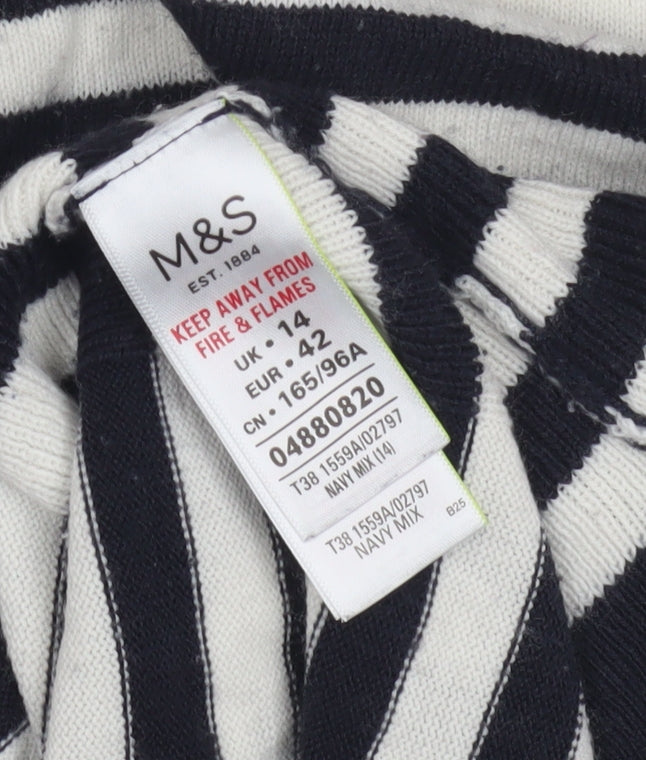 Marks & Spencer Women's Striped Pullover Jumper Size 14