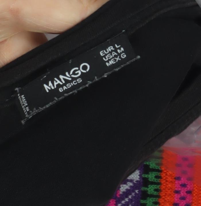 Mango Women's Black Crew Neck Sleeveless Top Size 14