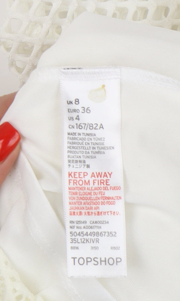 Topshop Women's Ivory Lace Sheath Dress UK 8