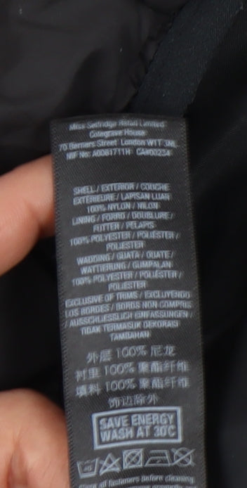Miss Selfridge Women's Black Puffer Jacket Size 14