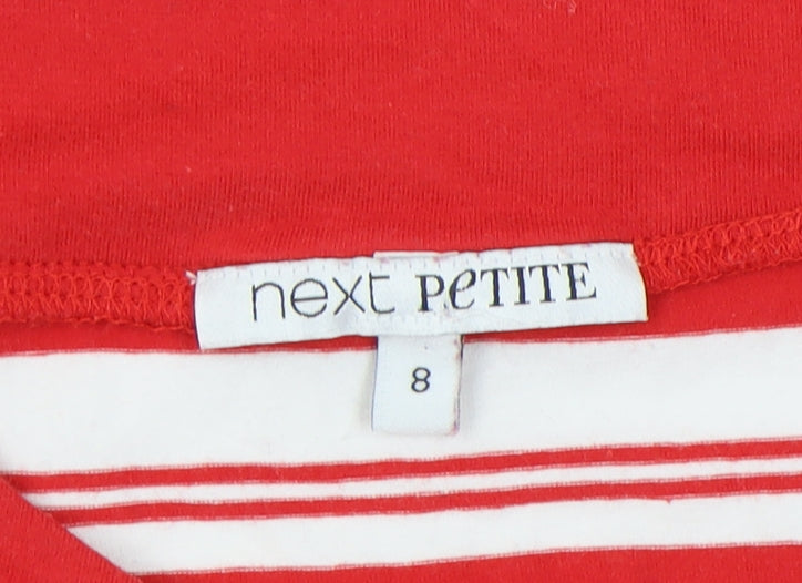 Next Women's Red Striped Scoop Neck Petite Top