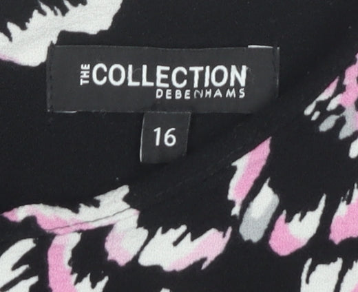 Debenhams Women's Floral Shift Dress, Black, Size 16