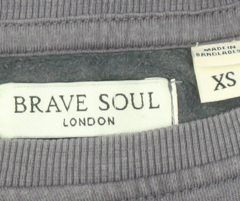 Brave Soul Men's Grey Pullover Sweatshirt - XS