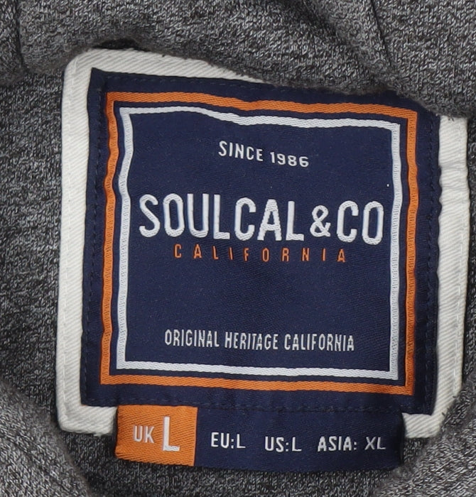 SoulCal Men's Grey Pullover Hoodie - Size L