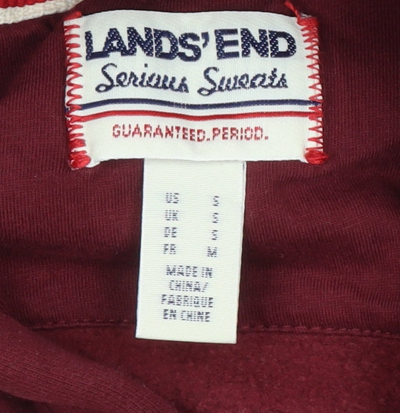 Lands' End Men's Red Pullover Hoodie - Small