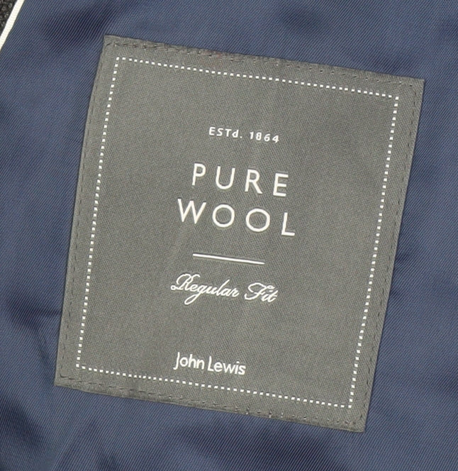 John Lewis Men's Grey Wool Jacket, 46R, Regular Fit