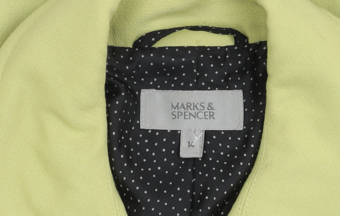Marks & Spencer Green Cropped Blazer UK 14 Women
